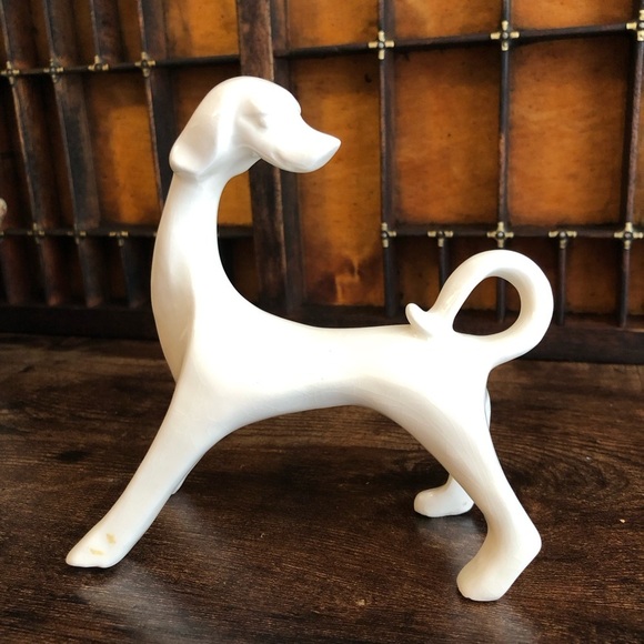 Vintage Elegant White Ceramic Greyhound MCM Figurine - Picture 2 of 10